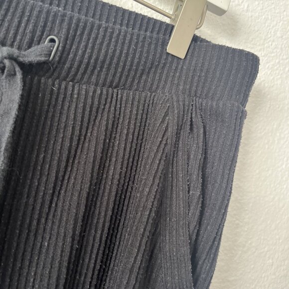 Alo Yoga Sweatpants Adult Medium Black Ribbed Cotton Tapered Unisex See Msmts - Picture 7 of 10